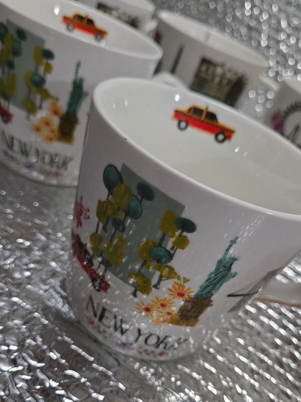New York, Paris, London Ceramic Coffee Mug with Iconic City Design - White (6)